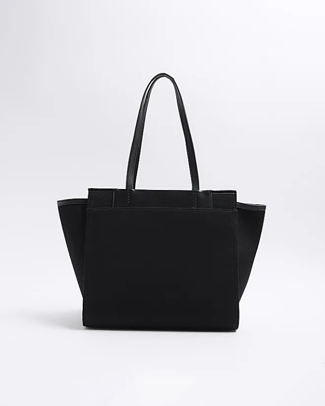 River Island canvas embossed RI shopper bag Black Discount