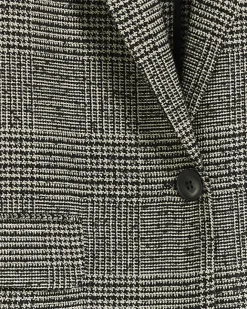 River Island check rolled sleeve blazer Black Sale