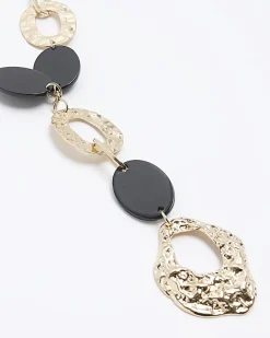 River Island Chunky Beaded Necklace Black New