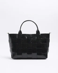River Island chunky weave shopper bag Black Hot