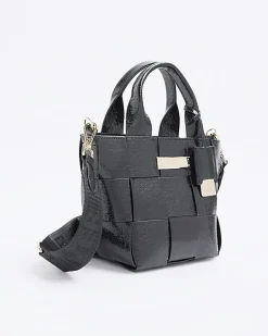 River Island chunky weave small tote bag Black Online