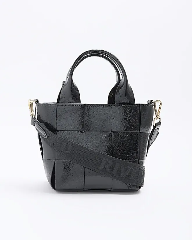 River Island chunky weave small tote bag Black Online