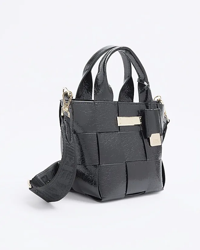 River Island chunky weave small tote bag Black Online