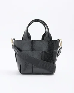 River Island chunky weave small tote bag Black Online