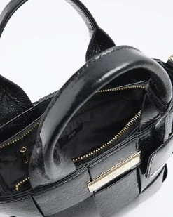 River Island chunky weave small tote bag Black Online