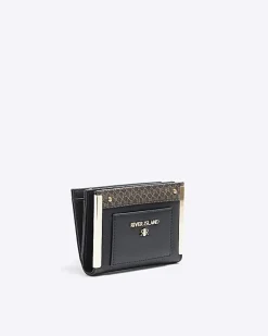 River Island contrast panel foldover purse Black Fashion