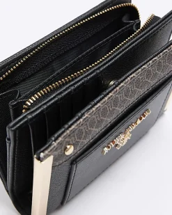 River Island contrast panel foldover purse Black Fashion