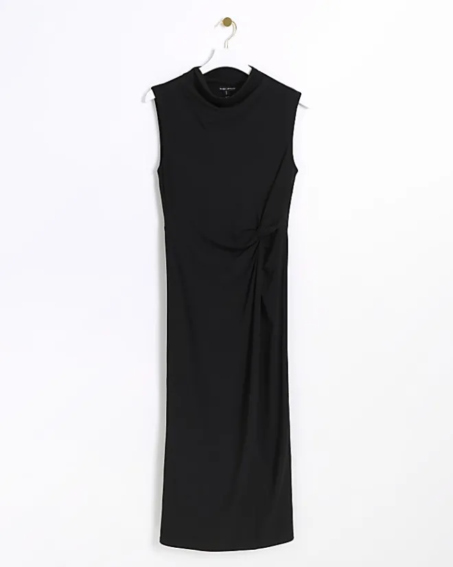 River Island cowl tank midi dress Black Hot