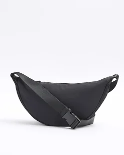 River Island crinkle bum bag Black Outlet