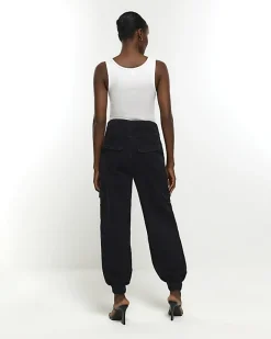 River Island cuffed cargo jeans Black Online