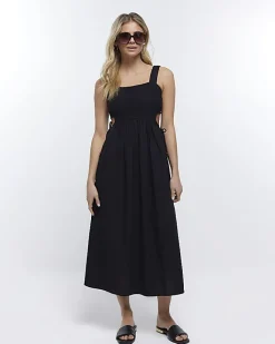 River Island cut out detail beach maxi dress Black Hot