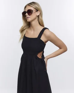 River Island cut out detail beach maxi dress Black Hot