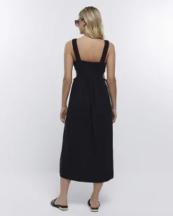 River Island cut out detail beach maxi dress Black Hot