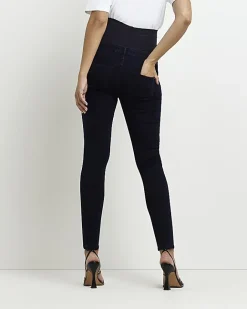 River Island Black denim maternity skinny jeans Blue Discount