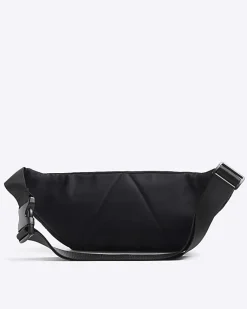 River Island Double Zip Bum Bag Black New