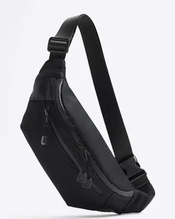River Island Double Zip Bum Bag Black New