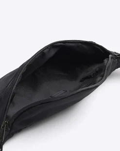 River Island Double Zip Bum Bag Black New