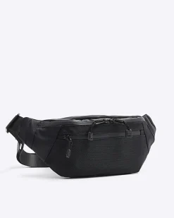 River Island Double Zip Bum Bag Black New