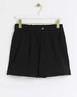 River Island elasticated shorts Black Online