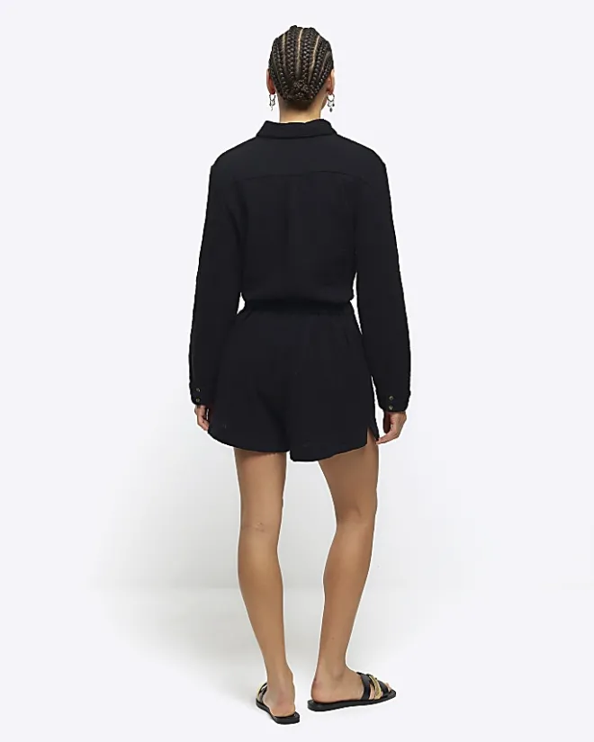 River Island elasticated shorts Black Online