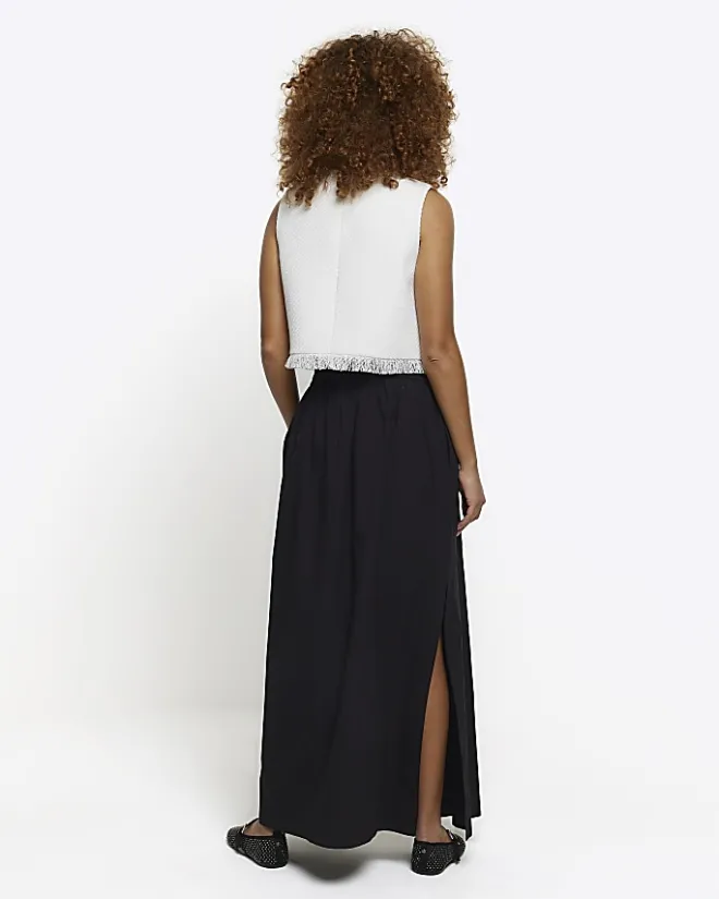 River Island elasticated waist maxi skirt Black Best