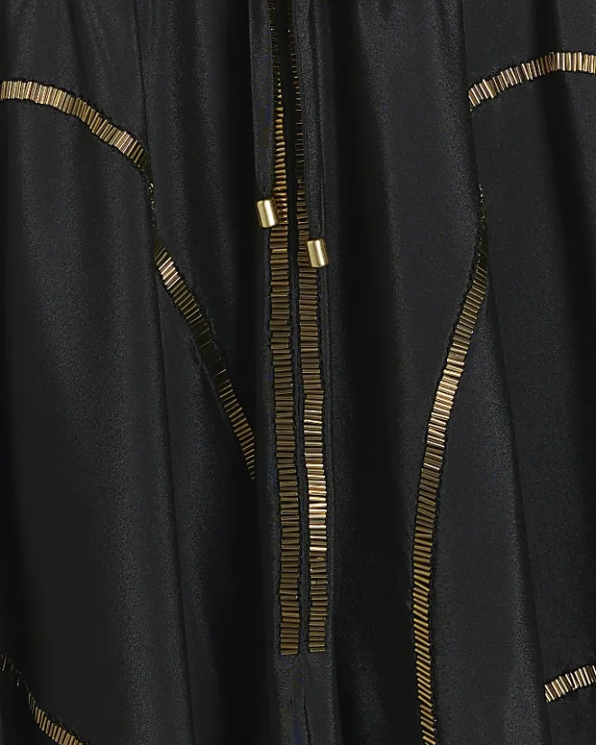 River Island embellished plunge beach maxi dress Black Best