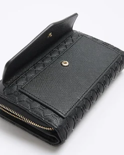 River Island embossed envelope purse Black Fashion