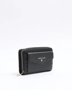 River Island embossed envelope purse Black Fashion