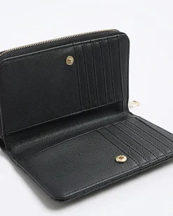 River Island embossed envelope purse Black Fashion