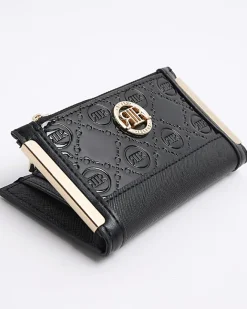 River Island embossed monogram mini purse Black Online