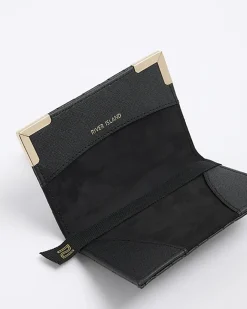 River Island embossed passport holder Black Outlet