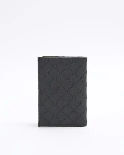 River Island embossed passport holder Black Outlet