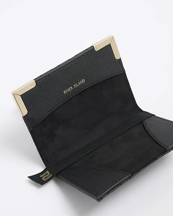 River Island embossed passport holder Black Outlet