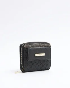 River Island embossed purse Black Online