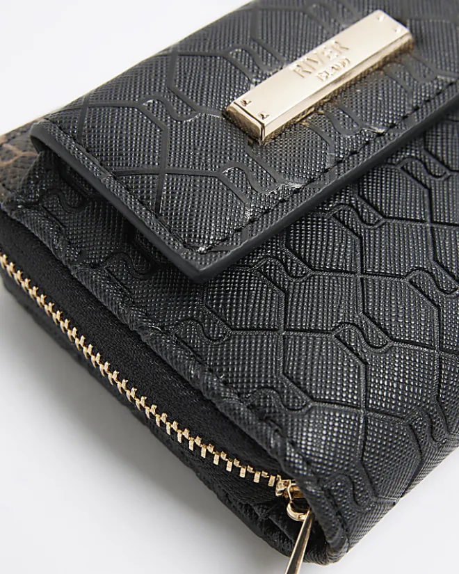 River Island embossed purse Black Online