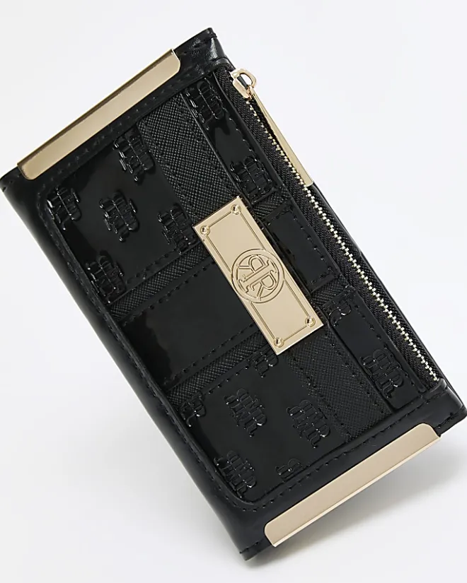 River Island embossed RI card holder Black Best