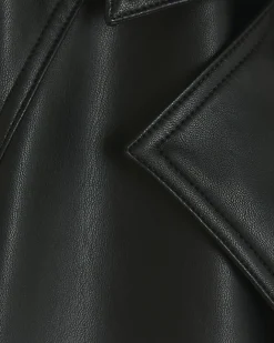 River Island faux leather crop trench coat Black Best
