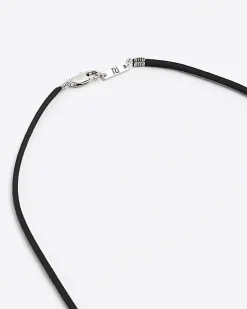 River Island Feather Necklace Black Online