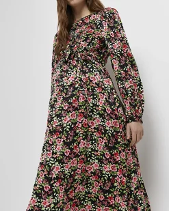 River Island floral maternity midi dress Black New