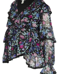 River Island floral print maternity blouse Black New
