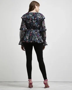 River Island floral print maternity blouse Black New