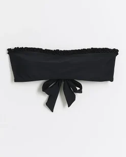 River Island frill bandeau bikini top Black Outlet