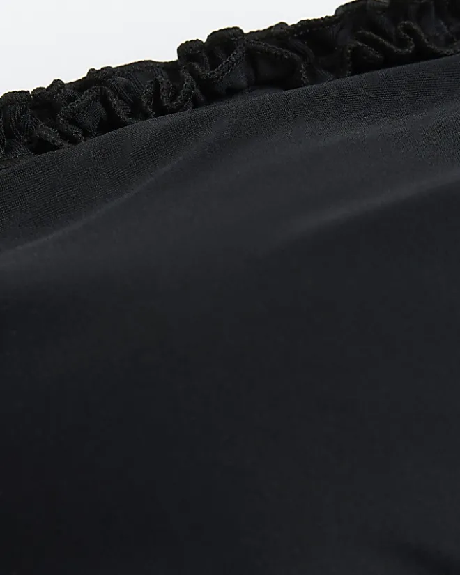 River Island frill bandeau bikini top Black Outlet