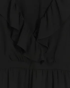 River Island frill swing maxi dress Black Fashion