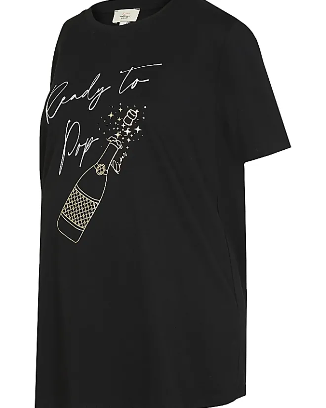 River Island graphic maternity t-shirt Black Fashion