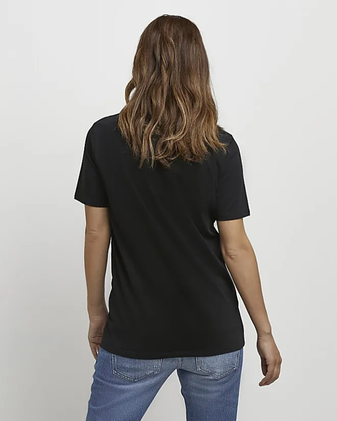 River Island graphic maternity t-shirt Black Fashion