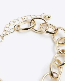 River Island heart chain bracelet Black Best
