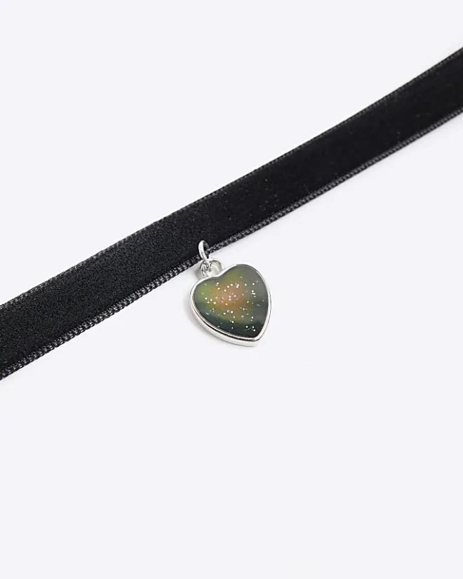 River Island heart mood choker necklace Black Sale