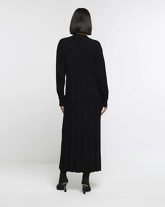 River Island high neck jumper maxi dress Black Best