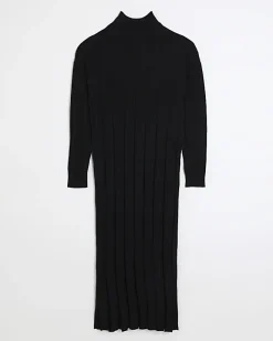 River Island high neck jumper maxi dress Black Best